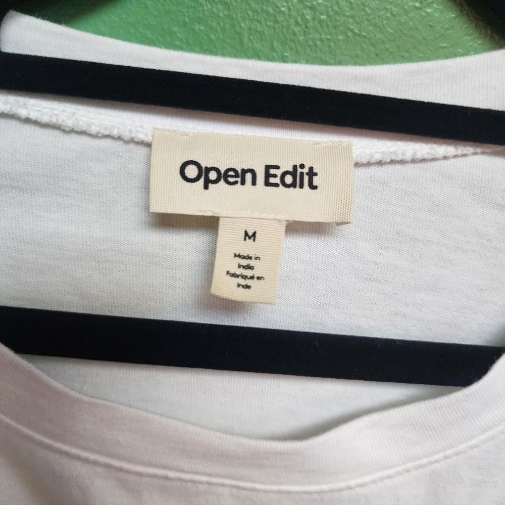Open Edit Organic Cotton Wrap Tie Tee | White | Size M - Picture 3 of 4